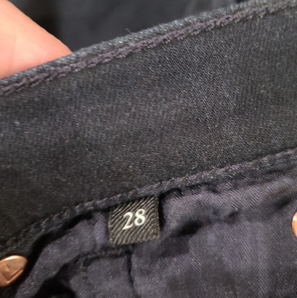 7 for all man kind Womens Sz 28 the high waist ankle skinny Black Wash - Picture 6 of 11